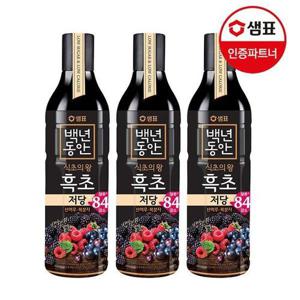 갤러리아_샘표 백년동안 흑초 저당 산머루복분자 900ml 3병