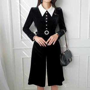 [금찌]벨벳 이유 원피스 ST5499D