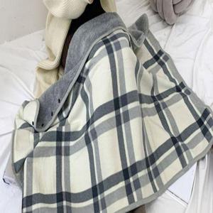 [리틀잼스]체크무늬 털 안감 극세사 똑딱이 어깨 망토 무릎 숄 이불 입는 담요 bg4033