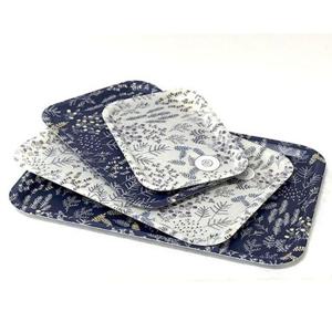 플라워 쟁반 직사각 가정 과일 쟁반 트레이 네이비 중