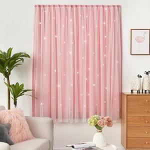 [러빙랩]러빙랩 레이스 트윙클 붙이는 커튼 찍찍이 암막커텐 150x200cm