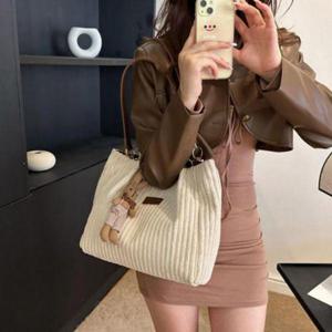 [에이치에스라이프]에코백 캔버스백 천가방 코듀로이 토끼 숄더백 골덴 출근 20 가을 겨울