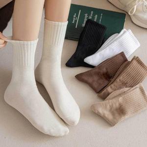중목 양말 세트 10켤레 여성 골지 무지 봄 가을 캐주얼 스니커즈 삭스