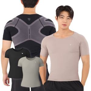 [특가] 테이핑테크 FW 바른자세 테이핑웨어 남성용 2장세트 기모 헬스 러닝 운동복 짐웨어 축구 이너웨어