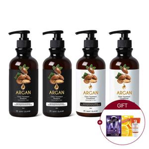 [손상모,모발강화]메이아일랜드 2+2 아르간 클리닉 샴푸&린스 대용량 750ml +팩 3매/비타클폼30ml 증정