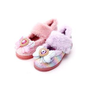 [바나나팜스]led여아 방한구두 B눈꽃 털 라이팅 플렛슈즈(td)