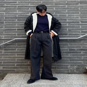 [원스톤][당일출고] 가블 양털 후드 코트 1color 겨울신상 퍼 남녀공용 커플룩 단추