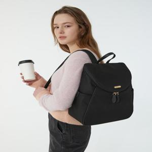 닥스 액세서리 여성 [스테디셀러] 블랙 로고장식 가죽 백팩  (WCBA4F693BK)