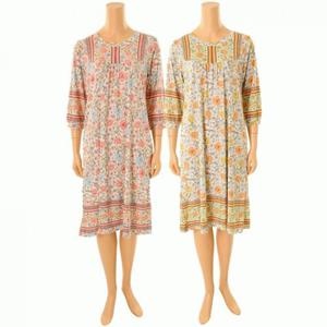 [비너스]비너스(행사) 비너스 세일 홈웨어 폴리 스판 꽃나염 보더 여성 원피스_A VEV3722L_A