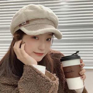 [큰손할인] 뽀글이 빵모자 겨울 귀여운 보온 데일리 여성 양털 가을 팔각