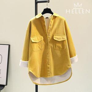 [헬렌]안감 기모 코듀로이 골덴 남방 여성 겨울 셔츠 일리골덴셔츠 R-979