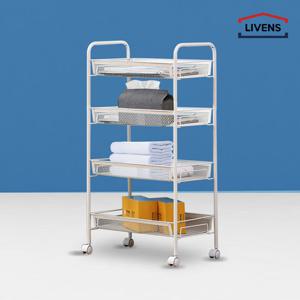 이동식 4단 메쉬 틈새선반(화이트)