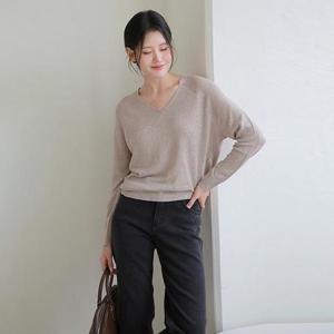 [최초가 109,900원][르포엠]프렌치 린넨100 가모라 브이넥 니트 3종세트