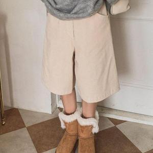 [삐까삐까]겨울 코듀로이 뒷밴딩 5부 반바지 잔골덴 버뮤다팬츠 캐주얼 데일리룩