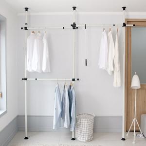 [리빙해피] 국내생산 튼튼 프리미엄 너비조절 행거 3단 고급형 (38mm)