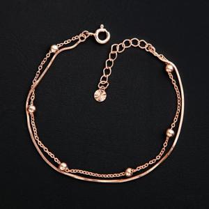 체인 볼 92.5 실버 로즈골드 두줄 체인 은 발찌 SH169