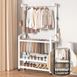 옷방정리 바지걸이 선반 이동식 철제 행거 스탠드 옷걸이 헹거