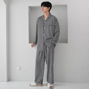 [글램공감]팰리스 남성 긴팔 봄가을 잠옷 홈웨어 투피스 4colors