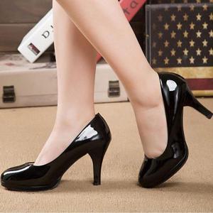 [JHP0PQ16_51IM]여자 애나멜 여성하이힐 정장 라운드 8.5cm