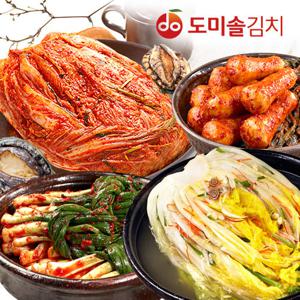 [도미솔/4종 10kg] 사랑채 포기김치5kg+총각김치2kg+백김치2kg+파김치1kg