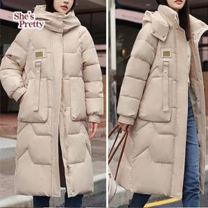 [쉬즈프리티] ★HOT핫신상★ 포터빅포켓후드롱패딩__여성롱패딩점퍼