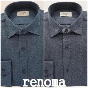 [레노마셔츠]일반핏/노포켓/도톰한 긴소매 셔츠/투톤 꼬임사 기모 남성 남방 RNWSG0901 -E_US