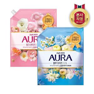 아우라 고농축 섬유유연제 리필 2L x 2개(2종 택1)
