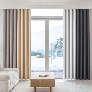 두꺼운 암막커튼 240 누빔 이중단열 방음 봉커튼 빈티지 겨울방한 WFKQGWP