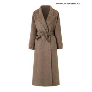 [미니멈 에브리데이]더블 카라 벨티드 울 블렌드 롱 코트 (EB4JH010D)