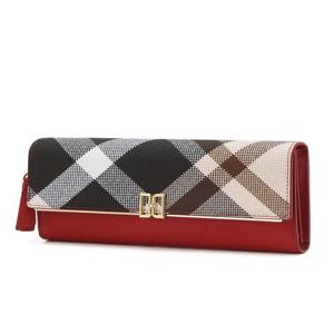 닥스 액세서리 [신상품BEST][TARTAN CHECK] 레드 체크 DD로고 가죽 장지갑  (DCWA6E361R2)