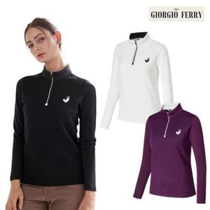 [아놀드파마]조르지오페리 골프 여성 더블패턴 반집업 하프넥