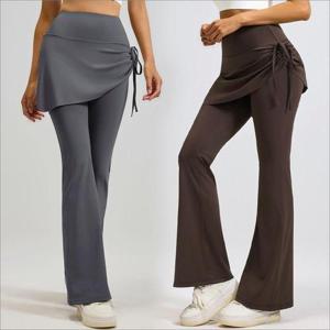 요가 부츠컷 레깅스 y존 힙라인 민망함 커버 랩 필라테스 운동복 WFKN9JX