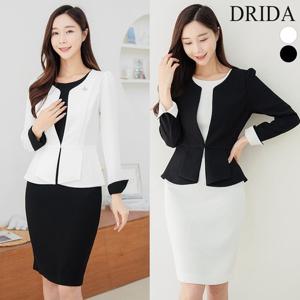 드리다 여자 봄 슬림핏 정장 자켓 빅사이즈 원피스 투피스 세트 40-50대 미시 하객 오피스룩 상견례 모임