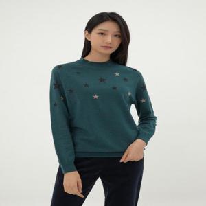 [지센][지센] 별 포인트 반폴라 니트 LCKTMA23_GE