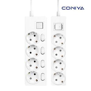 코니야 개별스위치 멀티탭 국산 4구 2.5m 과부하차단 멀티콘센트