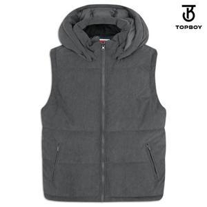 후드 탈부착 코듀로이 웰론 패딩조끼 (SUH049)