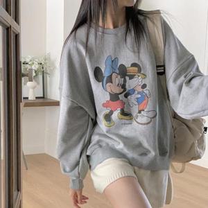 [드레스날다]아자리야 큐티 프린팅 루즈핏 맨투맨 티셔츠