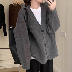 ★한정특가★[블랙퀸] 브이넥 루즈핏 덴디 가디건 blk003976