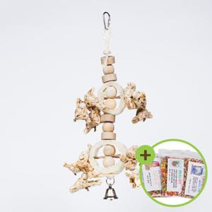 천연 수세미 로봇 나무조각 종 앵무새장난감 버드토이