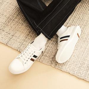 [정상가 179,000원] 엘칸토 남성 소가죽 스트라이프 포인트 스니커즈 3cm LCMS65M313