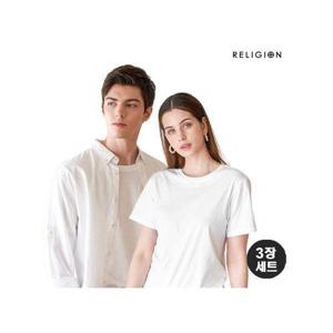 [릴리전]30수 라운드 반팔티 화이트 3장세트