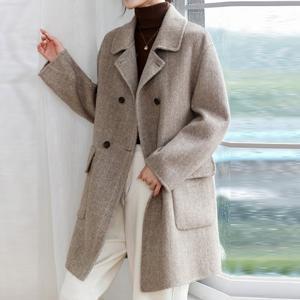 [블랙퀸]마감할인 드리테 헤링본 포켓 더블 하프코트  blk002635