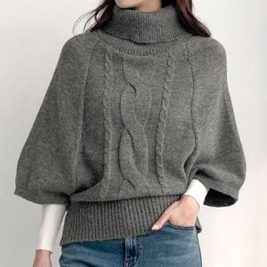 [에이치스타일](KN)망또터들니트티 겨울 니트티 반폴라티