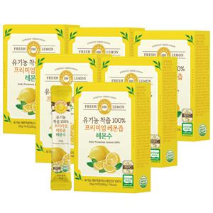 [1포당 20g] 유기농 착즙 100% 프리미엄 레몬즙 레몬수 스페인산 14포 6박스 (총 84포)