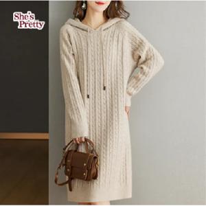 [쉬즈프리티] 그램후드니트원피스_여성겨울원피스
