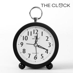퀴리 원형 알람시계(블랙) 저소음 탁상시계
