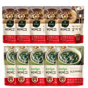 비비고 갈비탕 400g x 5팩 + 미역국 500g x 5팩