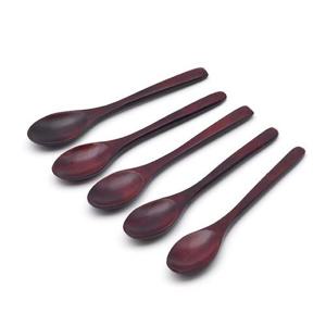 옻칠 나무 티스푼 5p세트 디저트 커피 스푼 양식기 커트러리