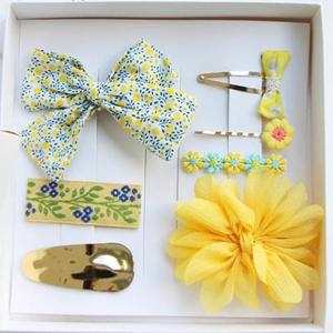 [머스트핑크][리본크림][국산] 유아머리핀 세트 아동 레몬트리 선물세트 (7741330)