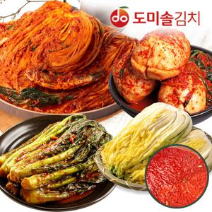 [도미솔김치 12kg] 왕비김장김치8kg+천수무김치2kg+갓김치1kg+절임배추700g+양념300g